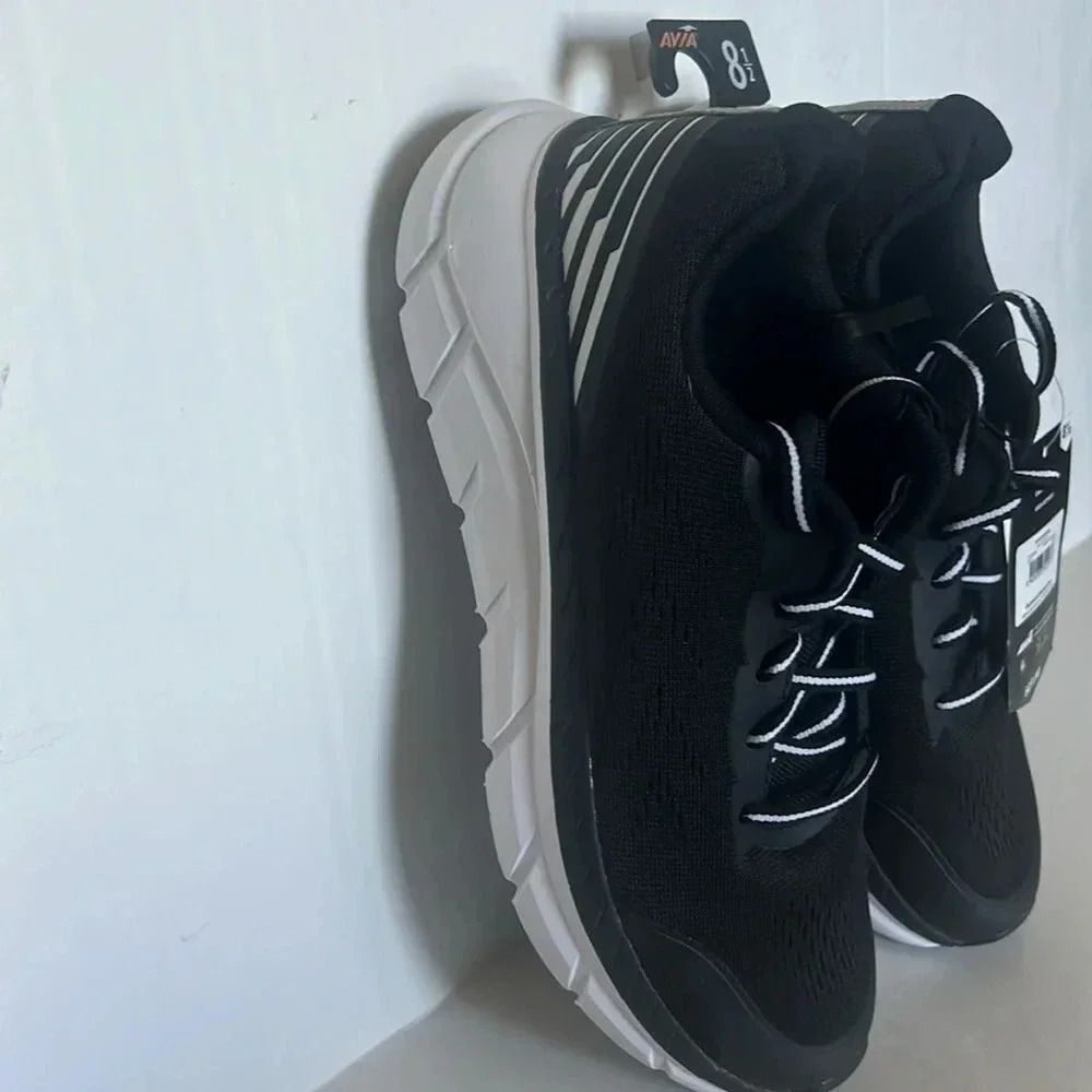 Avia Running Jogging Shoes Black and White NWT